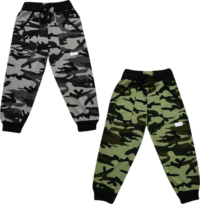 Cotton Blend Regular Fit Trackpants for Boys & Girls (Green & Grey, 15-16 Years) (Pack of 2)