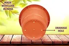 Plastic Round Gardening Planters, Pack of 4 Brown