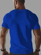 Polyester Printed Half Sleeves T-Shirts For Men, Blue 