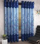 KANUSHI Industries® 2 Pieces Washable Polyster Panel Design Eyelet Window Curtain Set 