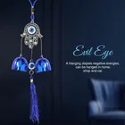 Evil Eye Hanging with Shui Turkish Hamsa Hand 2 bells Wind Chime