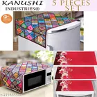 KANUSHI Industries® 1 Pc Microwave/Oven Top Cover + 1 Pc Fridge/Refrigerator Top Cover + 3 Fridge Mate 