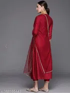Ethnic Motifs Solid Kurti Set for Women 