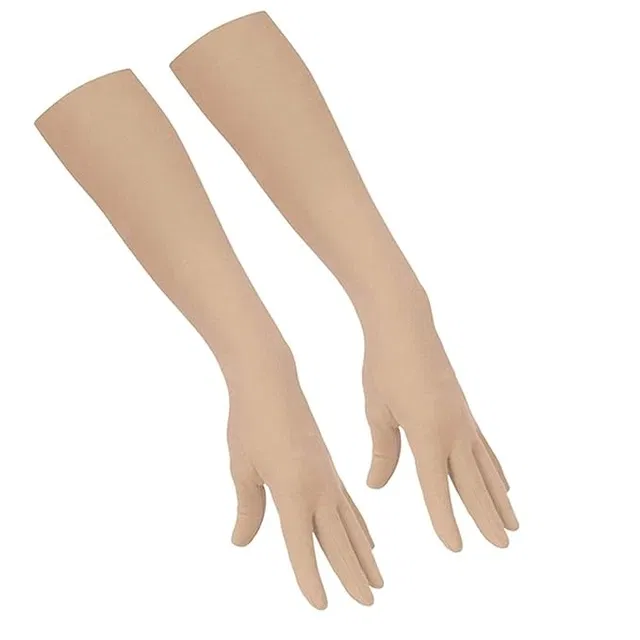 Skin Cotton Riders Arm Riding Sleeves with Full Fingered Gloves (1 Pair, Pack of 1)