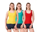 Cotton Blend Camisole for Women (Multicolor, S) (Pack of 3)