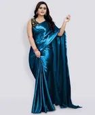 Satin Solid Saree for Women 