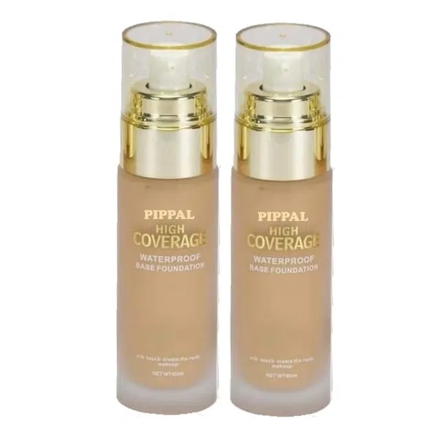 Pippal High Coverrage Waterproof Base Foundation (60 ml, Pack of 2)