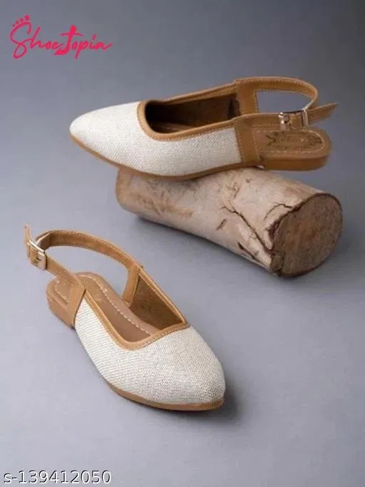 Solid Synthetic Mules for Women (White, IND-5)