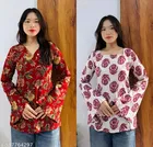 Floral Cotton Short Kurti for Women, Pack of 2 