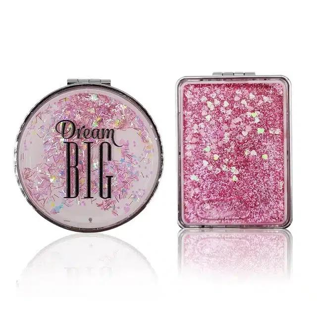 Majestique 2 Shape Compact Mirror Round and Square (Combo of 2) (B-36)