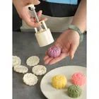 Plastics Moon Cake Moulds With 5 Press Stamps, Multicolour, Set of 1