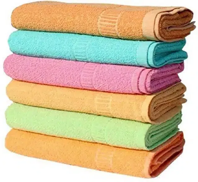 Cotton Super Absorbent Antibacterial Face & Hand Towels (Pack of 6) (Multicolor, 12x18 inches)