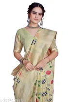 Cotton Linen Zari Woven Saree for Women 