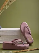 Shoetopia Peach Wedge Sandals 