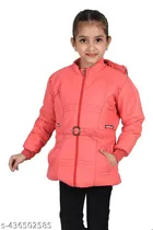 Nylon Jacket for Girls (Peach, 2-3 Years)