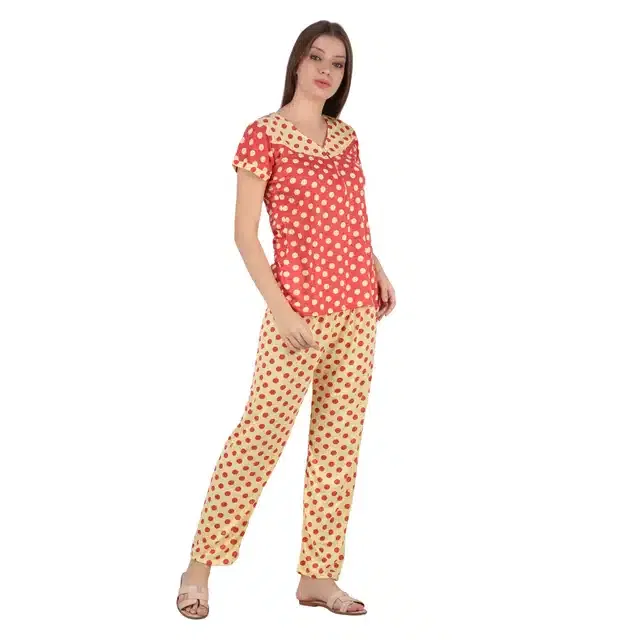 Night Suit for Women (Peach, Free Size)