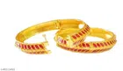 Brass Gold Plated Bangles for Women (Multicolor, 2.2) (Pack of 2)