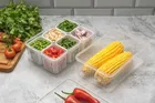 Rudra Plastic Fridge Container 2000 ml - Transperant [Food Grade Plastic]