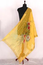 Art Silk Printed Dupatta for Women & Girls, Yellow 