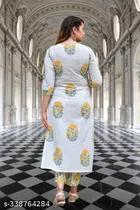 Viscose Rayon Printed Kurta with Pant & Dupatta for Women 