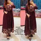 Acrylic Printed Anarkali Kurta Set for Women 