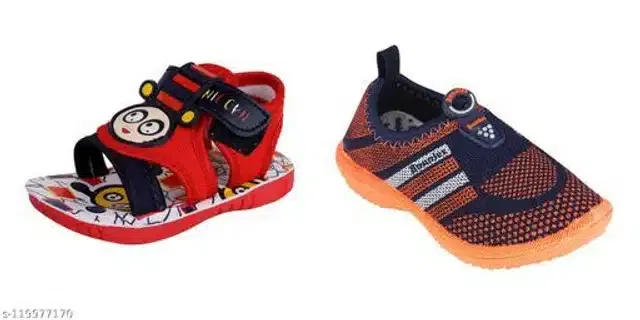 Velcro Sandals for Infants (Multicolor, 9-12 Months) (Pack of 2)