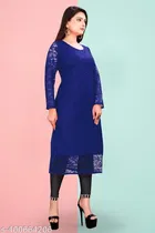 Net Kurti for Women,  Blue  