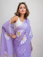 Lien Printed Saree for Women, Purple 