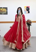 Embroidered Kurta Set with Dupatta for Women 