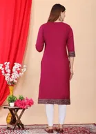 Rayon Solid Kurti for Women 