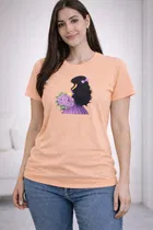 Cotton Blend Printed T-shirt for Men, Peach 