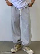 Cotton Blend Solid Trackpant for Men, Grey 