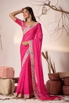 Bandhani Printed Saree for Women 