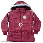 Polyester Jacket for Girls (Maroon, 18-24 Months)