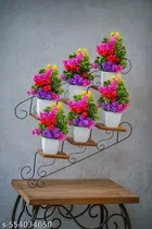 Plastic Artificial Flowers, Multioclor, Pack of 6