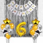 6th Happy Birthday Balloon Decoration,White,Set Of 1