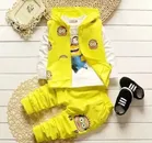 Hosiery Cotton Printed Clothing Set for Boys, Yellow 