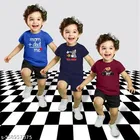 Cotton Blend Printed Clothing Set for Boys, Multicolour, Pack Of 3 