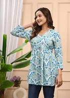 Rayon Printed Short Kurti for Women 
