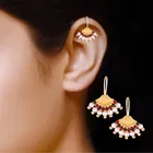 Brass Pearl Ear Cuffs for Women 