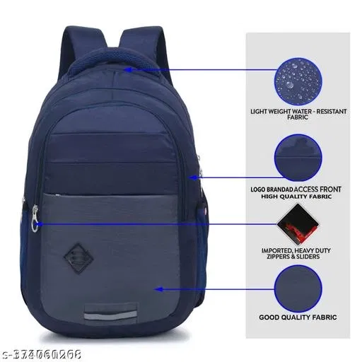 Polyester Backpack for Men & Women, Blue