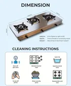 SuryaViva 3B Photon Bk Toughened 3 Cast Iron [Manual,Black] Glass Manual Gas Stove [3 Burners]