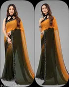 Georgette Solid Sarees for Women 