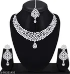 Alloy Necklace with Earrings & Maangtika for Women 