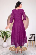 Net Kurti for Women,  Purple  