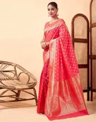 Silk Woven Design Saree for Women, Pink 