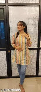 Polyester Printed Kurti for Women 