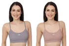 Cotton Blend Lightly Padded Wire Free Sports Bras for Women 