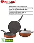 Aluminium Non Stick Tawa, Sauce Pan, Kadahi with Lid & Spatulas 