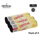 Crystal Garbage Bags 24 X 32 Inches (Large Size) 15pcs (1 Rolls) Dustbin Bag/Trash Bag - Black Color (Pack of 3)